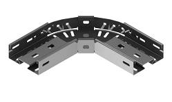 Horizontal tray with variable angle for luminaire suspension THP 000x45 HL, with overall dimensions from 75x45 mm to 1
