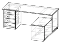 Single desk with side table C 3 OTT