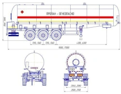 Semi-trailer-tanker PPTST1, type PPTST3, modification 9644-0000010-01. Axial unit AGOS-3-GT7- 00.00.000-01 or axial unit B