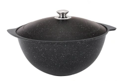9L cast aluminium pilaf cauldron (with non-stick coating) TM Kukmara, with aluminium lid, "Marble" line