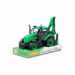 Excavator "Progress" inertial (green) (in tray), Item No. 94612