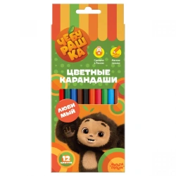 Coloured pencils Multi-Pulti "Cheburashka", 12 colours, sharpened, cardboard, europodweight