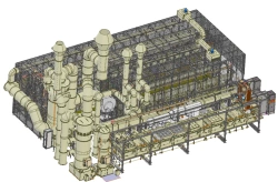 Mechanised auto-operator three-row line for chemical passivation of corrosion-resistant steels, flaw-etching line