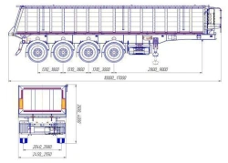 Dump semi-trailer PPS-K4, type PPCT4, modification 9599-0000010-03. Axle unit AGOS-4-GT7-00.00.000.