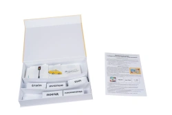 Magnetic poster "My day off". Box with a set of cards.(English language)