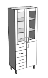 Laboratory cupboard with drawers
