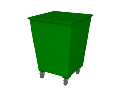 MSW container/Waste bin 0,75 m3 with hinged lid and wheels 125