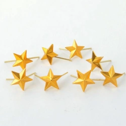Gold-coloured metal star with diameter of 13 mm for military men, TU 9675-191-08836809-2012, Izv. 1,2,3,4