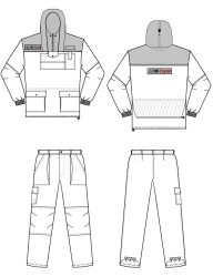 Men's suit (jacket, trousers, mosquito net) for protection against harmful biological factors and general industrial pollution