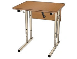 School desk 1-seat, height adjustable, corners rounded, sloping table top (3-5g.r.)/ SU08