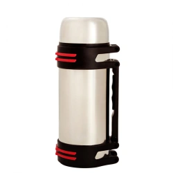 Household vacuum thermos with double flask made of corrosion-resistant steel with narrow neck for liquid type "KP"