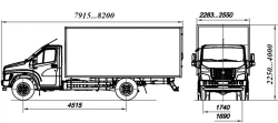 Vehicle, modifications: 2250PB is made on the basis of vehicle and GAZ chassis, modifications C41R36, C42R36 (category N2, c d).