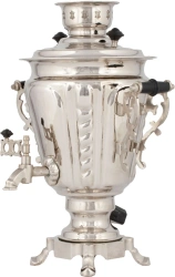 Electric samovar 3 litre tapered nickel finish
