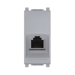 CADUCEUS ALING Experience Flush-mounted telephone socket RJ12 6P6C cat.3, 1M, silver, Art. 74212.S