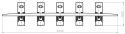 Counter rail of SP850 profile with complete set of pads with stop and fastenings (for SP t. R50 m. 1/9 pr. 1623) project MP380.0