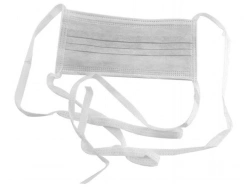 Medical face mask for protection of respiratory tract of disposable use "SORBOTEK", two-layer, size 175x95 mm, with h