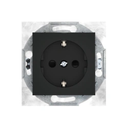 CADUCEUS ALING PRESTIGE flush-mounted socket with grounding socket with ceramic base 16A, 250V~, black (soft t