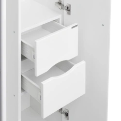 Cabinet - column Aquaton Simple double-leaf cabinet with linen basket white 1A137403SL0101.A137.4.03S.L01.0