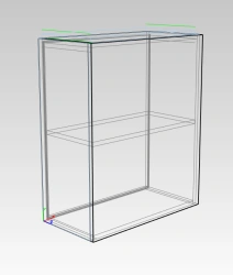 1-door hinged cupboard for dishes.