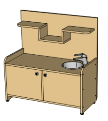 Wooden furniture for preschool institutions: Play kitchen.