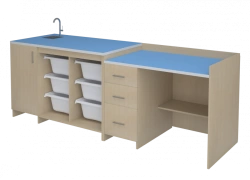 Demonstration table with sanitary equipment AGAT 01.09.03