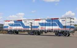 Semiwagons of articulated type with unloading hatches, model 12-6877-02