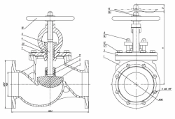 Shut-off and regulating flanged bore valve DN 125 PN 10 series 458 (KMIA.491125.004-05)