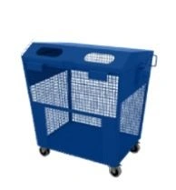Mobile mesh container for separate (selective) collection, accumulation of secondary resources with metal lid (K-C-)