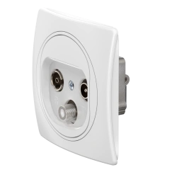 CADUCEUS ALING EON Flush-mounted aerial TV/FM/SAT socket, white, Art. No. E612S.00