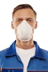 Personal respiratory protection equipment with filtering half-mask: respirator RK 9010 FFP1 R D for protection against aerosols,