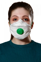 Disposable filtering mask for protection against aerosols with additional protection against vapours and gases "Respirator "Lepe