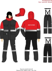 Women's suit (jacket, trousers) for protection against short-term exposure to open flame, thermal radiation, convective t