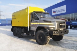 Mobile steam generating unit (SGU), UZST brand, type UZST01, modification 6890-19 on chassis Ural 5557-72