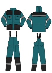 Women's suit (jacket, dungaree) for protection against general industrial pollution and mechanical effects (abrasion)