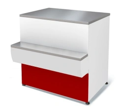 Counter P2629 "Tair" 1250 non-cooled cash desk (red)