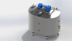 Tank for storing cottage cheese, cottage cheese makers