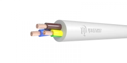 Wire with twisted copper conductors with insulation and sheath made of polyvinylchloride plasticate of reduced fire hazard, gi