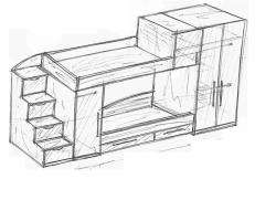 Children's wooden furniture set