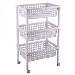 4312405; Shoe rack "ELIZA" 3 baskets 420X290X730 MM (Light grey)