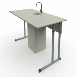 Pupil laboratory table with sanitary ware