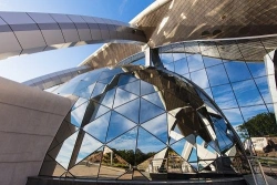 Stopsol Phoenix Grey 10 mm thick coated glass with a sun protection hard coating