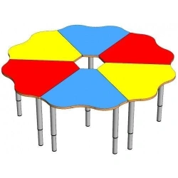 Children's wooden table "Romashka" adjustable. Model StCv