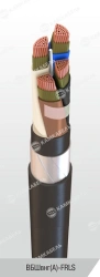 Power cable with copper conductors, insulation made of polyvinylchloride plasticate of reduced fire hazard, for rated alternatin