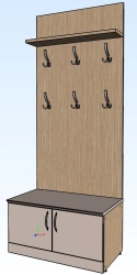 Cloakroom coat rack with drawer ATT-P1