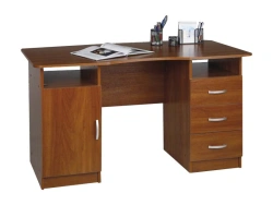 Two-desk writing desk with 3 drawers, niche and door "Bashkir Furniture Factory" trademark
