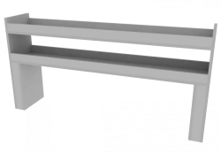 Double-sided shelving unit 1300x250x650mm (WxHxH)