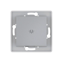 CADUCEUS ALING PRESTIGE Flush-mounted push-button switch 10AX, 250V~, silver, article number 6009.S