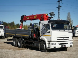 Special purpose vehicle with KMA type hydraulic loading crane on the basis of KAMAZ 43118 and its modifications 41K02G-LA