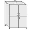 Cabinet for chemical reagents metal thickness. 0,8/1mm ShK-6(m)