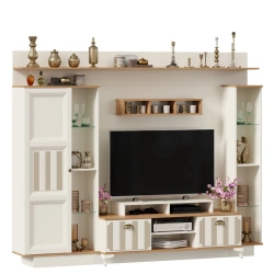Villagio LD.680280.000 TV cabinet combined (Alabaster/Golden Oak )